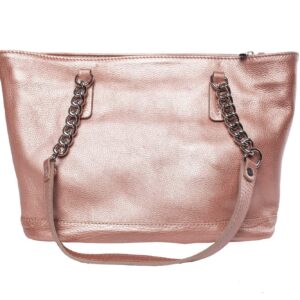 Rózsaszínű bőr táska
