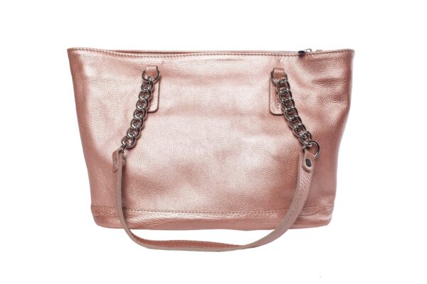 Rózsaszínű bőr táska
