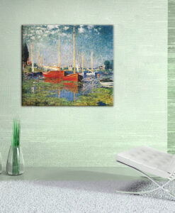 Vászonkép VÖRÖS HAJÓK AZ ARGENTEUILBEN - Claude Monet