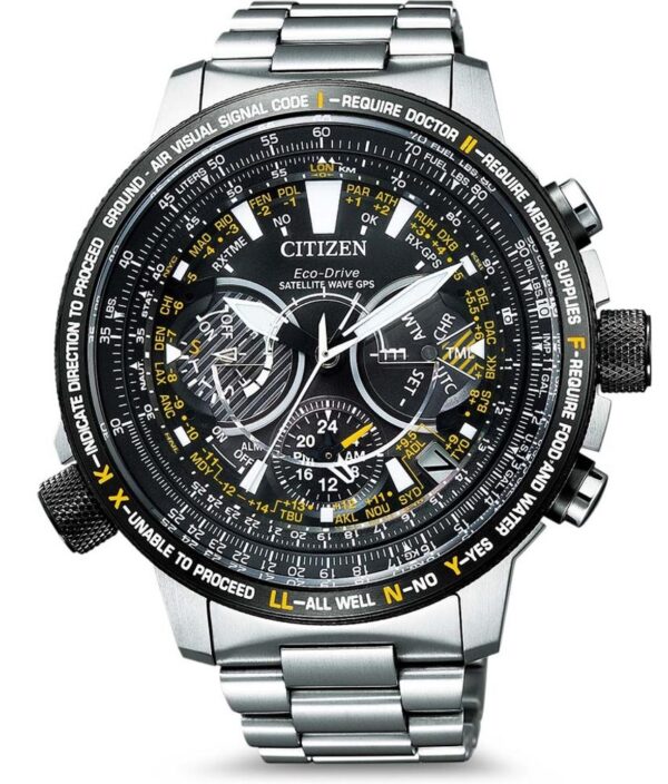 Női karóra Citizen Satellite Wave Eco-Drive CC7014-82E - A számlap színe: fekete