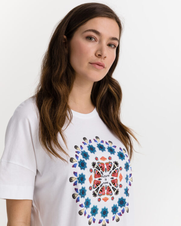 Desigual fehér póló Oversize Galactic - S - Desigual✅