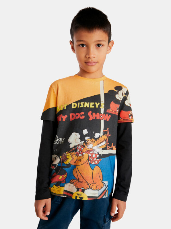Desigual fekete fiús póló Mickey&Pluto - 122-128 - Desigual✅