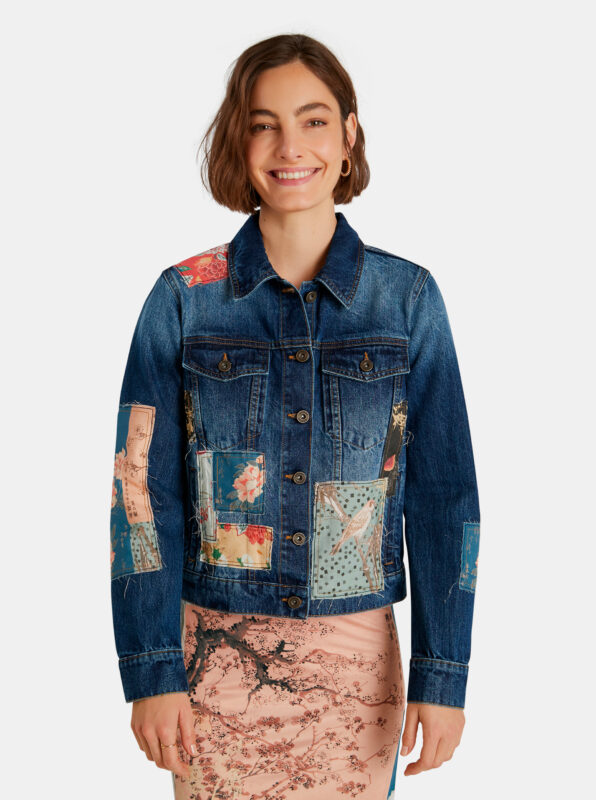 Desigual kék farmer dzseki dzseki Japo Patch - XL - Desigual✅