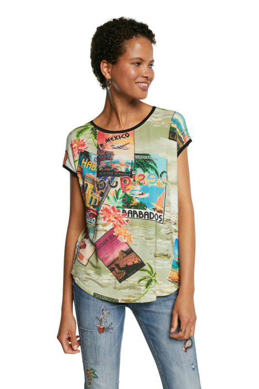 Desigual színes póló TS Colombia - XS - Desigual✅