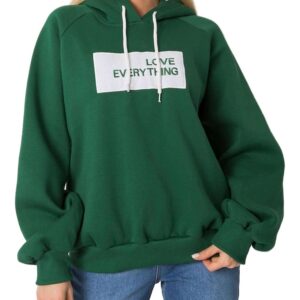 Sötétzöld női pulóver felirattal✅ - EX MODA
