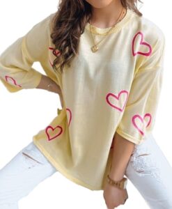 sárga szív pulóver édes szív✅ -